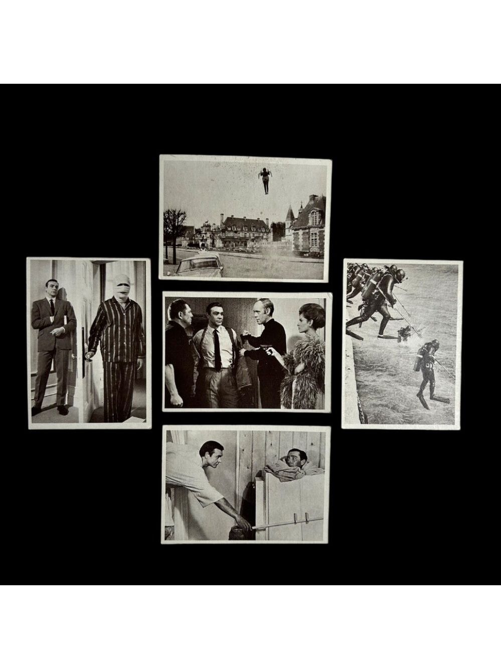 Group of 5 James Bond Philadelphia Gum Cards 1966 Thunderball